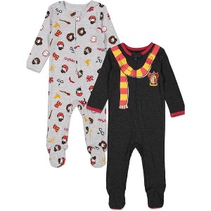 Harry Potter Baby 2 Pack Zip Up Costume Sleep N' Play Coveralls Newborn to Infant - 1 of 4