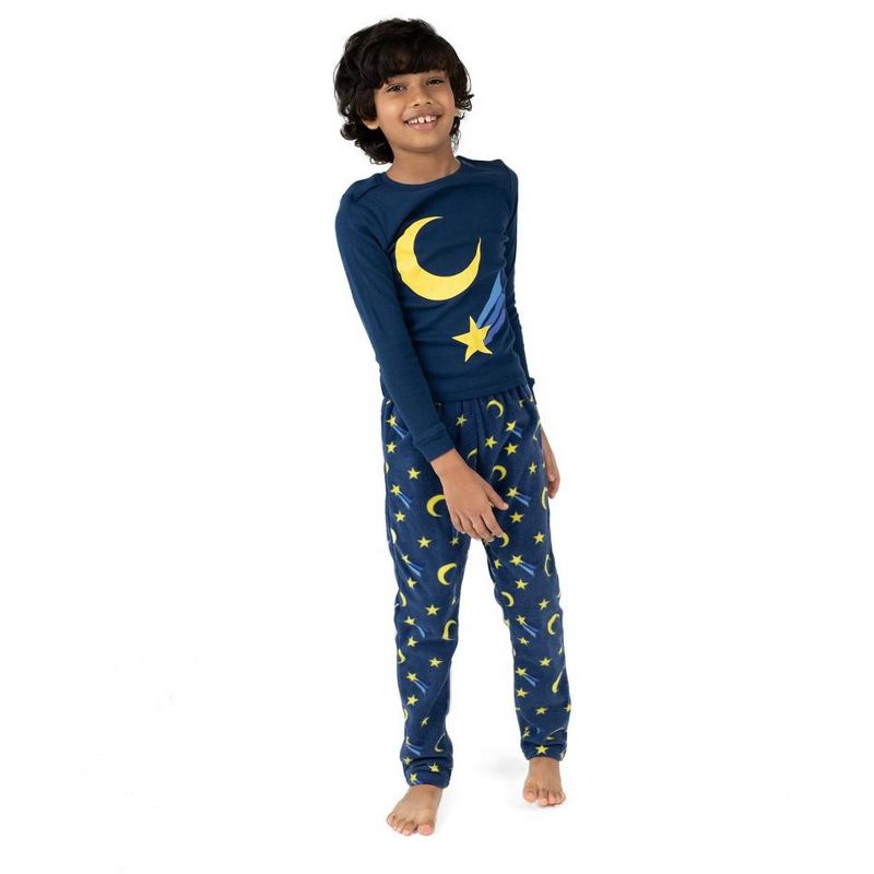 Leveret Kids Cotton Top and Fleece Pants Pajamas, 2 of 3