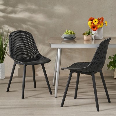 Set of 2 Posey Dining Chair, Black-Christopher Knight Home