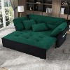 DOMETOUR Chenille Loveseat Convertible Pull Out Sofa Bed Queen Size, 3-in-1 Convertible Sleeper Couch with Thicked Cushions and Side Storage - 3 of 4