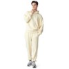 Future Planet Mens Globe Premium Pullover French Terry Soft Cotton Hoodie Sweatshirt Loose Fit Globe Hoodie Cream - 3 of 4