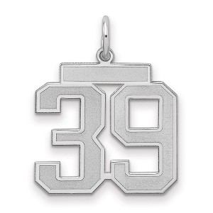 Black Bow Jewelry Sterling Silver, Jersey Collection, Medium Number 39 Pendant - 1 of 3