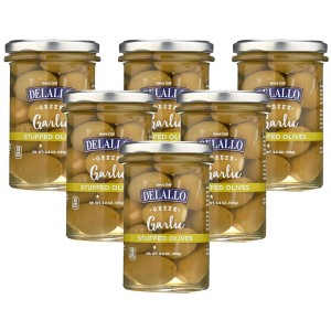 Delallo Garlic Stuffed Olives - 6 pack, 5.8 oz - 1 of 4