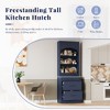 JUJABU 83.7" Modern Freestanding Tall Kitchen Pantry with Faux Marble Top, 5 Drawers & Adjustable Shelves - 4 of 4