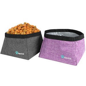PetAmi Travel Dog Food Bag, Pet Cat Collapsible Bowls Set, Portable Foldable Waterproof Lining - 1 of 4