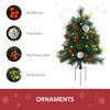 DOMETOUR 22.5in Christmas Tree 2-Pack Outdoor Pre-Lit Artificial Pine Cordless with 24 Warm White Lights and Stakes - 2 of 4