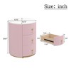 Lycvki Round Upholstered Nightstand with 3 Drawers,  Bedside Table with Metal Handles - 4 of 4