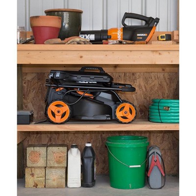 WORX 40V Black and Orange Cordless Walk-Behind Lawn Mower