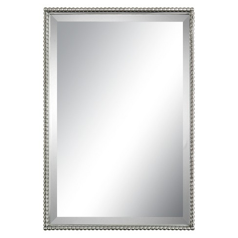 brushed nickel mirror bathroom