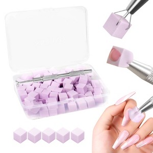 SAVILAND Pro Ombre Sponge Kit - 100-Count Purple Gradient Tools w/Tweezer Pen for Aura Nails Salon & DIY. - 1 of 4