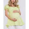Women's Off the Shoulder Short Sleeve Babydoll Maternity Top | Motherhood Maternity - 3 of 4