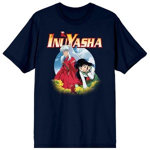 Inuyasha Manga Series Kagome Character with Logo Navy Blue Graphic Tee - 1 of 3