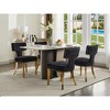 Okak Mid Century Dining Chairs Set of 2, Curved Linen Upholstered Back with Copper Nailheads, Solid Hardwood Frame Accent Chair - 3 of 4