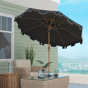 PAGED 9FT Patio Umbrella Double Top Ruffled Market Umbrella with Push Button Tilt and Crank for Garden, Poolside, Base Not Included - 1 of 4