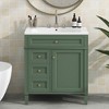 Vynxaria 30'' Bathroom Vanity with Top Sink, Modern Bathroom Storage Cabinet with 2 Drawers and a Tip-out Drawer, Single Sink Bathroom Vanity - 2 of 4
