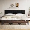 Lusimo King Metal Platform Bed Frame with Fabric Upholstered Headboard Easy Assembly - 2 of 4