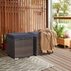 Tangkula 2 Pieces Patio Ottoman Outdoor Wicker Footstool Storage Box Side Table w/ Solid Metal Frame Additional Seating w/ Removable Cushions Beige/Off White/Red/Turquoise/Gray/Navy - 2 of 4