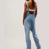 Woman Relaxed Fit Reversible Denim Jumpsuit with Adjustable Straps – Medium Wash Cherie Code - 2 of 4