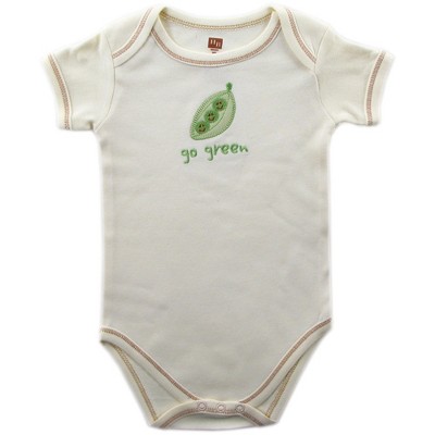 Touched By Nature Baby Unisex Organic Cotton Bodysuits, Pea 1-pack : Target