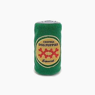 ZippyPaws Squeakie Can - Dos Puppies, Funny Alcohol Dog Toys for Small & Medium Dogs, Beer Can Puppy Toys for Dog Birthday