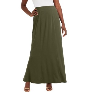 Jessica London Women's Plus Size Stretch Knit Maxi Skirt - 1 of 4