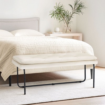 Homcom End Of Bed Bench With Button Tufted Design Upholstered Bedroom   GUEST 8a661710 33e8 4f35 B51b E0e452db2f3a