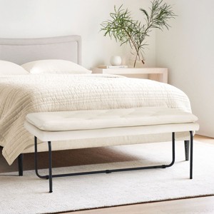 Nano 48" Upholstered Modern Double Layered Cushion Bedroom Bench - Maison Boucle - 1 of 4