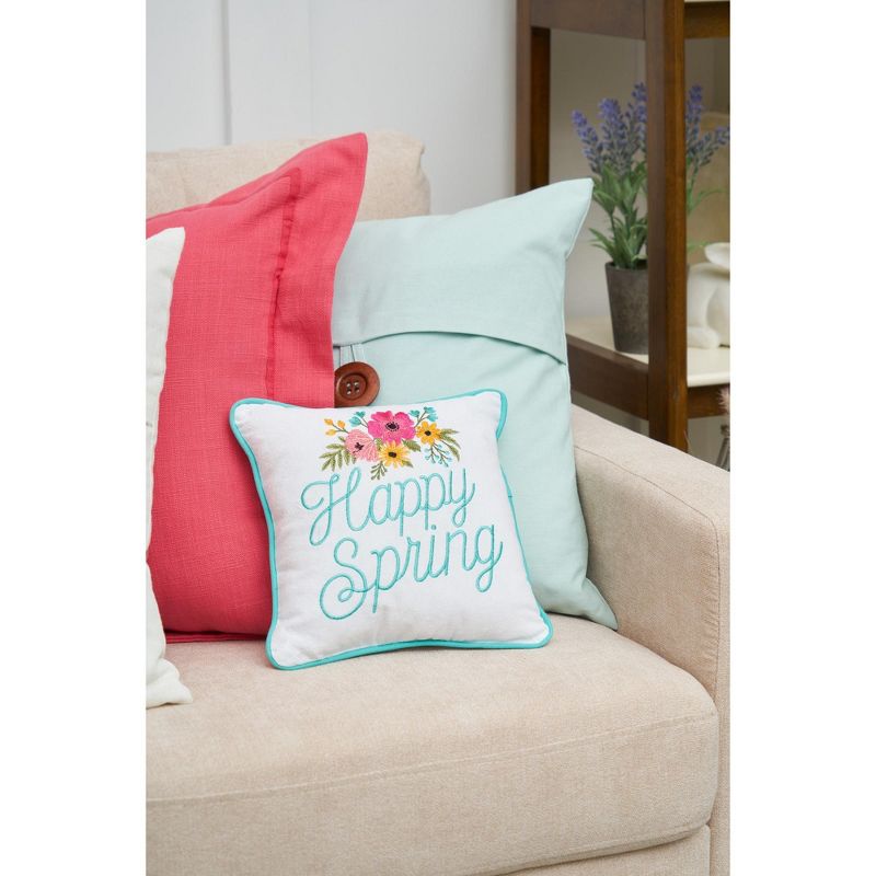 C&F Home 10" x 10" Happy Spring Embroidered Throw Pillow, 3 of 6