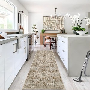 Machine Washable Rug Ultra Thin Area Rug Non Slip Vintage Rug Foldable Stain Resistant Rugs for Living Room Bedroom Indoor Low Pile Carpet - 1 of 4