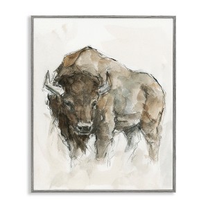 Stupell Industries Western American Buffalo Framed Giclee Art - 1 of 4