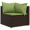 vidaXL Patio Corner Sofas with Cushions 2 pcs Brown Poly Rattan - image 3 of 4