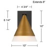 Possini Euro Design Possini Euro Leo 10"H Sand Black and Brass Outdoor Wall Light Set of 2 - 4 of 4