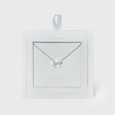 Photo 1 of Gratitude & Grace Faith Gold Plate Over Brass Cubic Zirconia 16 Inch Link Cross Pendant Necklace