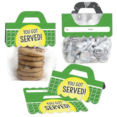 Big Dot of Happiness You Got Served Tennis DIY Baby Shower or Tennis Ball Birthday Party Clear Goodie Favor Bag Labels Candy Bags with Toppers 24 Ct