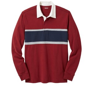 KingSize Men's Big & Tall Long-Sleeve Rugby Polo - 1 of 4