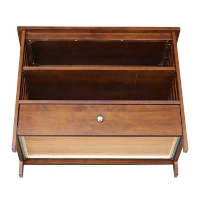 Mission Brown Wood Corner TV Stand with Drawer