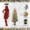 4.5ft Artificial Christmas Tree，Prelit Christmas Tree Design with 300 Warm White Lights, and Vintage Potted Base, Perfect for Home,Party Decoration - 2 of 4