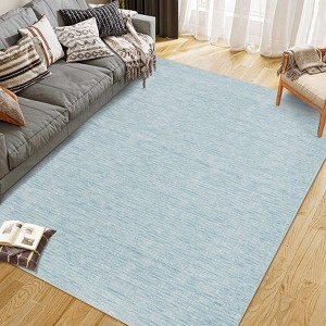 Contemporary Neutral Area Rugs Washable Solid Rug Low Pile Non Slip Foldable Floor Carpet for Living Room - 1 of 4
