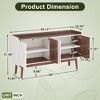 UbMelt 55.11"SideBoard Cabinet,Modern Sideboard Buffet Cabinet with 4 Doors and Wood Legs for Living Room,Kitchen,Dinning Room - 3 of 4