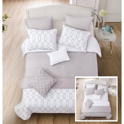 Riverbrook Home Twin Alexander 6pc Layered Comforter & Coverlet Set Gray/White