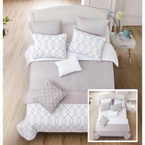 Riverbrook Home Twin Alexander 6pc Layered Comforter & Coverlet Set Gray/White, Gray White