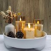 Itopfox Glass Battery Operated LED Flameless Candles with Remote Timer Real Wax Flickering Warm Light for Home Party Decor 3 Piece Gold D3in H4in - 3 of 4