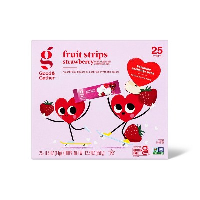 Valentine's Strawberry Fruit Strips - 12.5oz/25ct - Good & Gather™