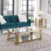 NicBex Modern 20.1" Square Coffee Table with Double Layer and Glass Top for Living Room and Office - 3 of 4