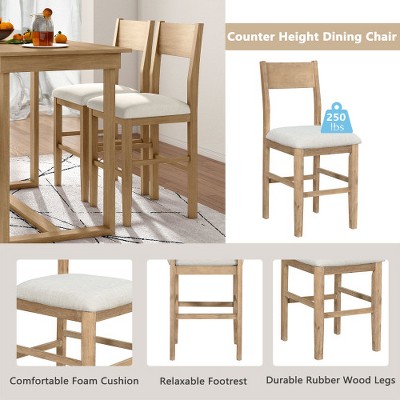 Anybear Farmhouse Counter Height 5 Piece Dining Table Set