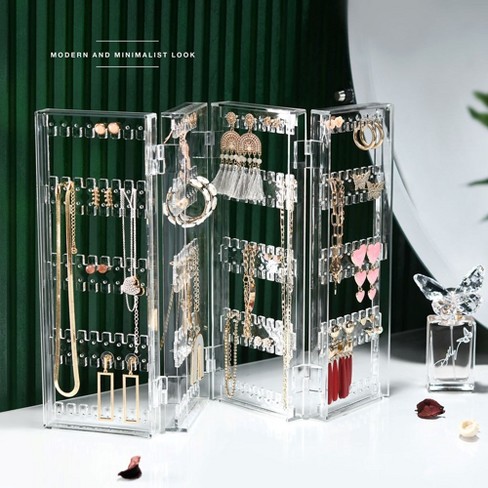 Jewelry Organizer - 6-tier Earring Holder Rack For 140 Pairs - Clear  Acrylic Necklace Holder - Foldable & Freestanding Jewelry Holder -  Homeitusa : Target