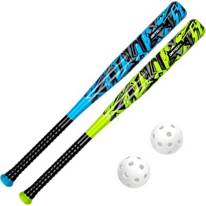 Ortiz34 2 Pack Bat & Ball Set - Graffiti Plastic Bat & Ball Homerun Set- David Ortiz Backyard Baseball Set for Youth, Kids, Teenagers, Adults - 1 of 4