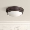 Minka Lavery Modern Ceiling Light Flush Mount Fixture 13 1/4" Lathan Bronze 2-Light White Glass Bowl for Bedroom Kitchen Hallway - 2 of 2