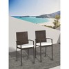 20.8"2 Piece PE Rattan Outdoor Dining Chairs with Cushion, Patio Wicker Dining Chair Set with Backrest, Armrests for Patio - 3 of 4