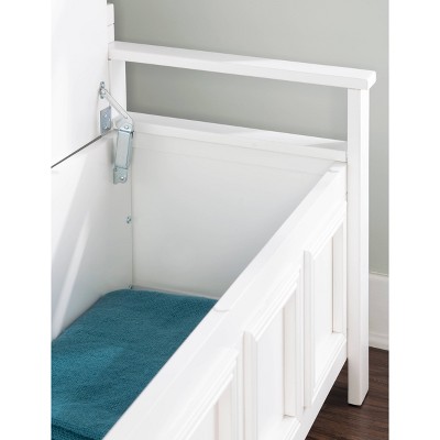 White Coastal Cottage Storage Bench with Flip-Top Lid